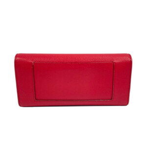 Celine leather red bifold long wallet